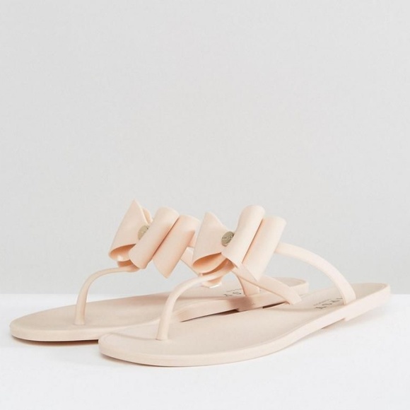 Lipsy Shoes - Lipsy Jelly Sandals with Bow Detail in Nude